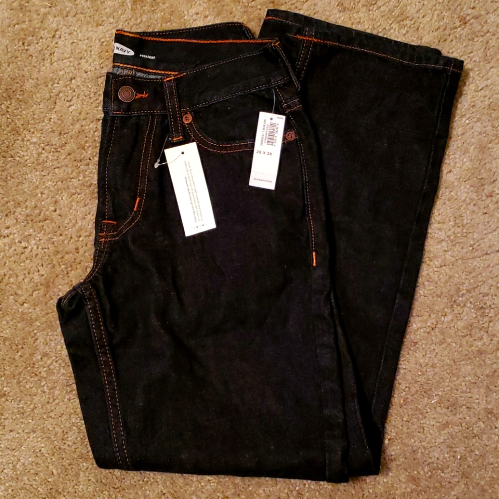 Old Navy Jeans Men Straight Dark Wash Sz 26×28 NWT